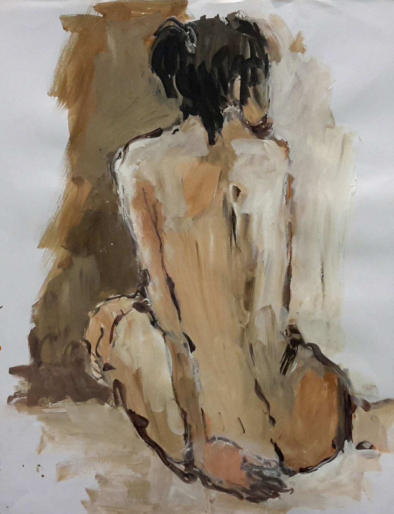 Anne Ricard - Détente - Encre et gouache 65 x 50 cm
