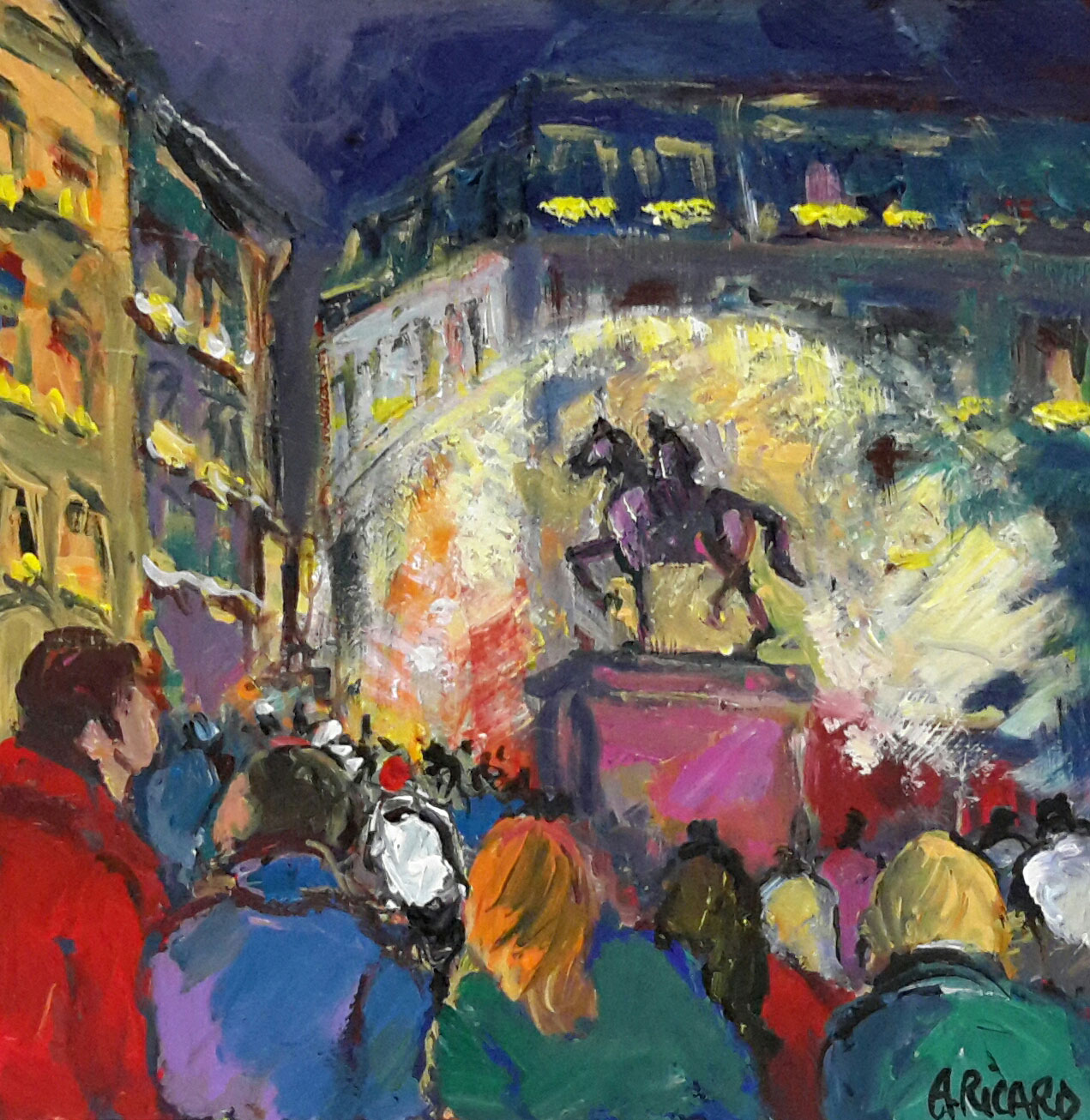Anne Ricard - Lumières place Bellecour - 30 x 30 cm