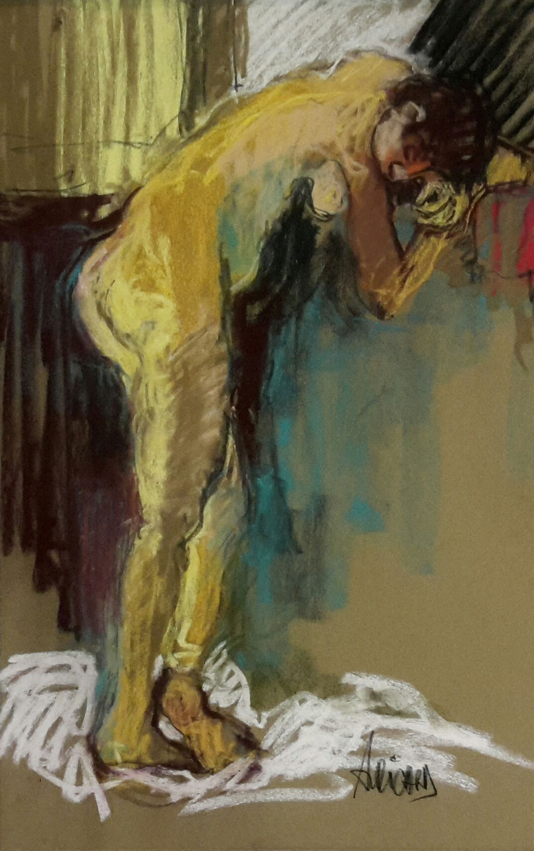 Anne Ricard - Nu - Pastel 59 x 39 cm