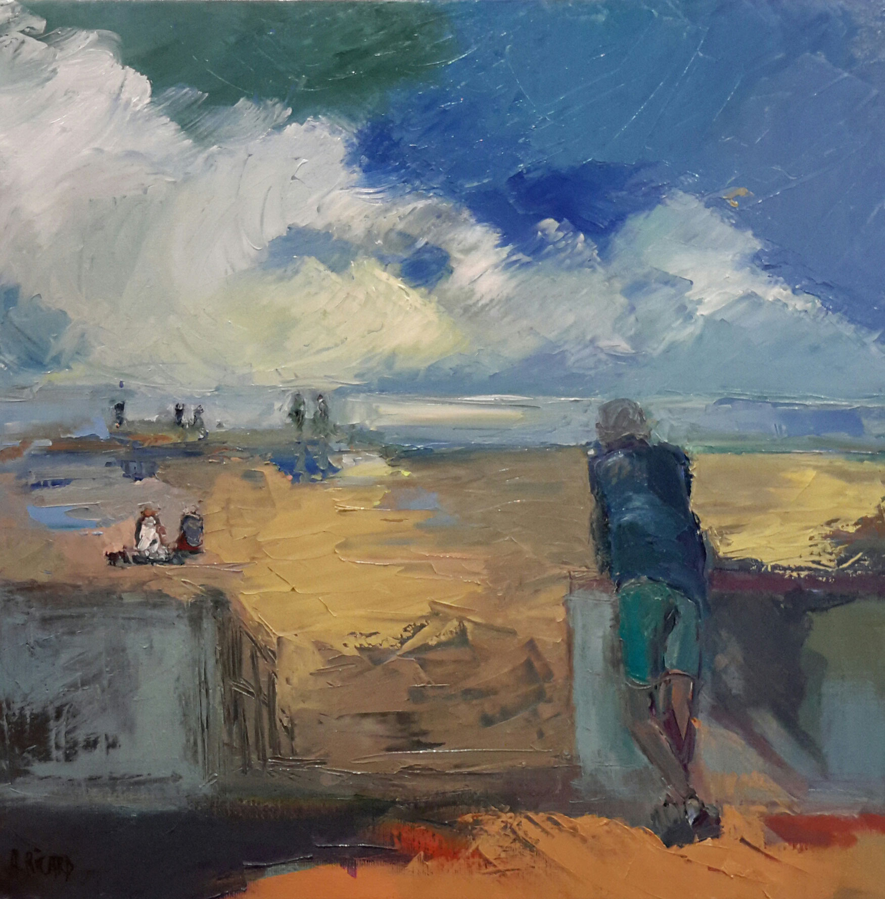 Anne Ricard - Pause - Huile 60 x 60 cm