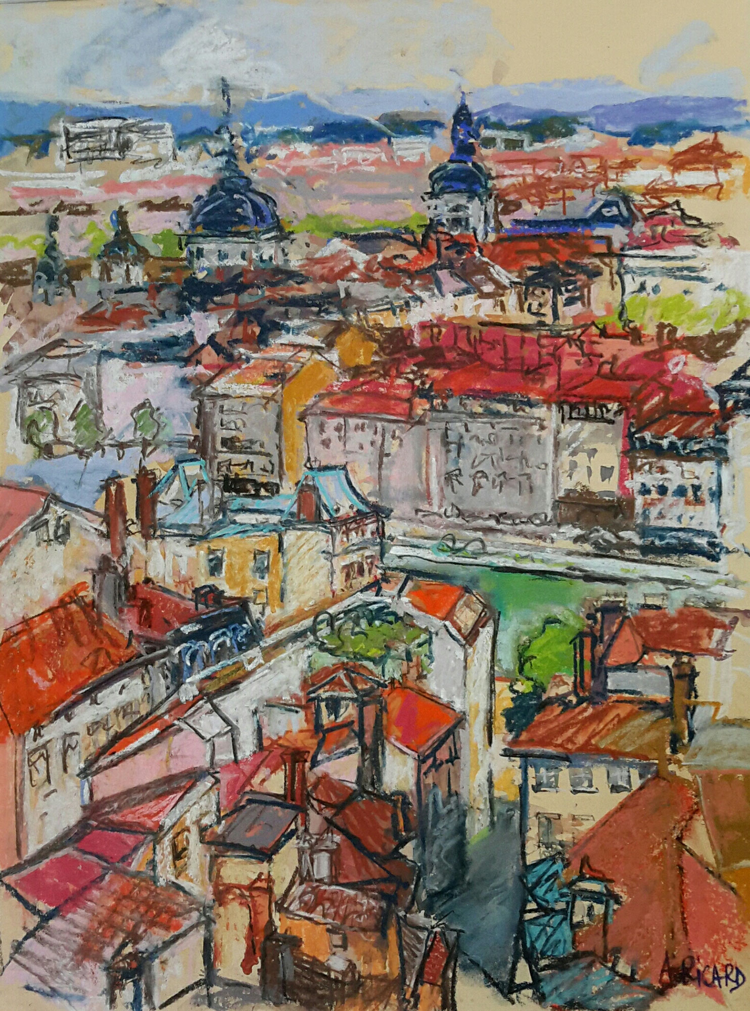 Anne Ricard - Quai Tilsitt - Pastel 65 x 50 cm