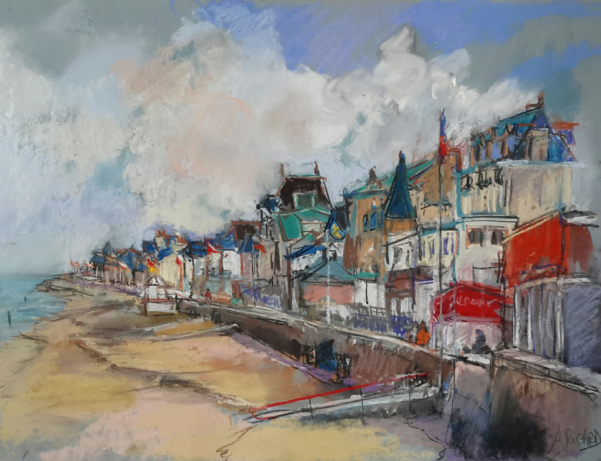 Anne Ricard - Saint-Aubin-sur-Mer - Pastel 50 x 65 cm