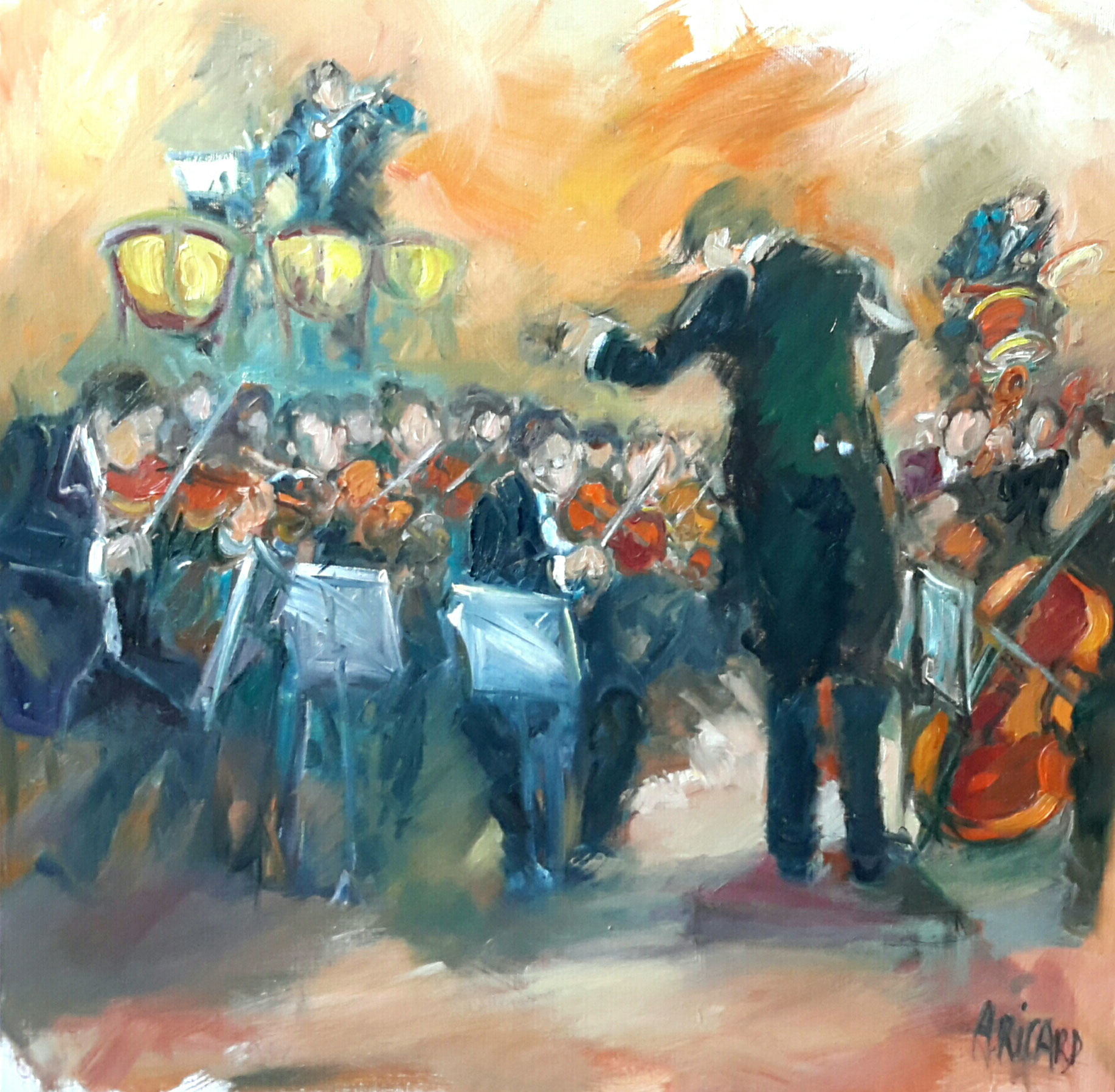 Anne Ricard - Symphonie - Huile 70 x 70 cm